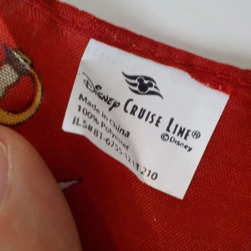Pirates of the Caribbean Disney Cruise Line Red Bandanna Scarf Souvenir One Size